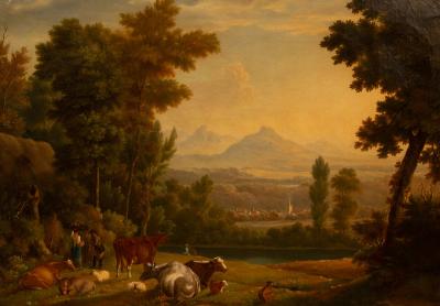 Appraisal: Follower of Jan Van de Bent Cattle and Cowherd in