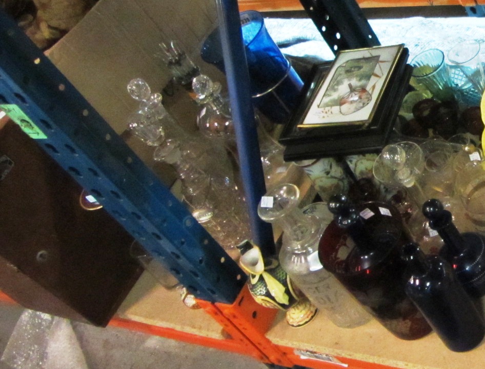 Appraisal: A large quantity of glass wares to include decanters glasses