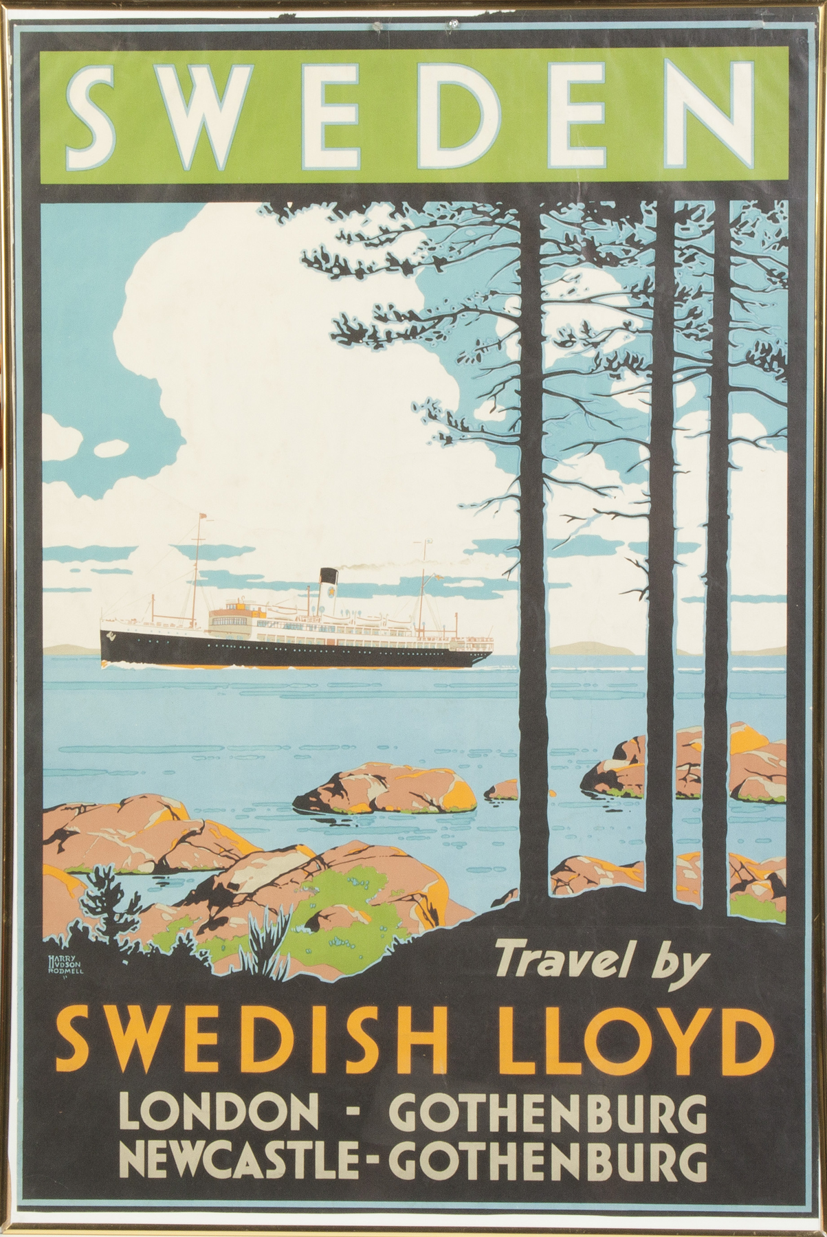 Appraisal: Sweden Travel By Swedish Lloyd Vintage Travel Poster Harry Hudson