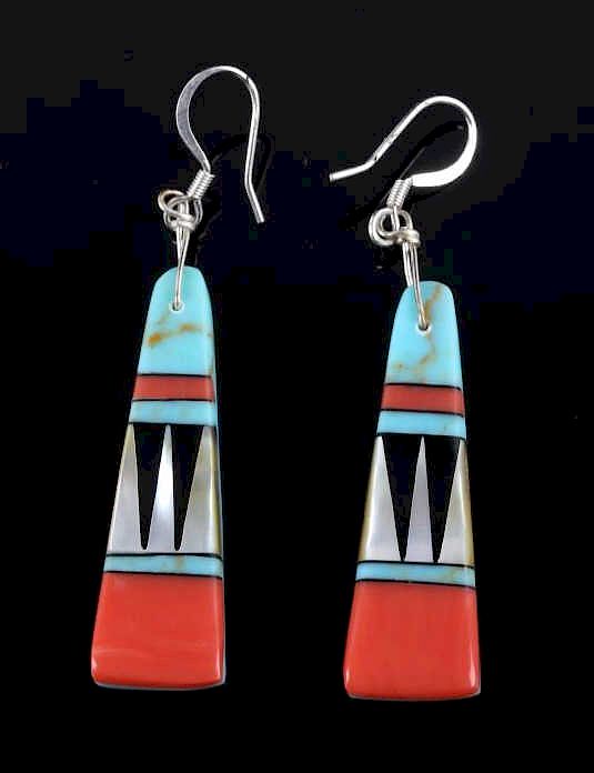 Appraisal: Navajo Turquoise Coral Earrings Included in this lot we have