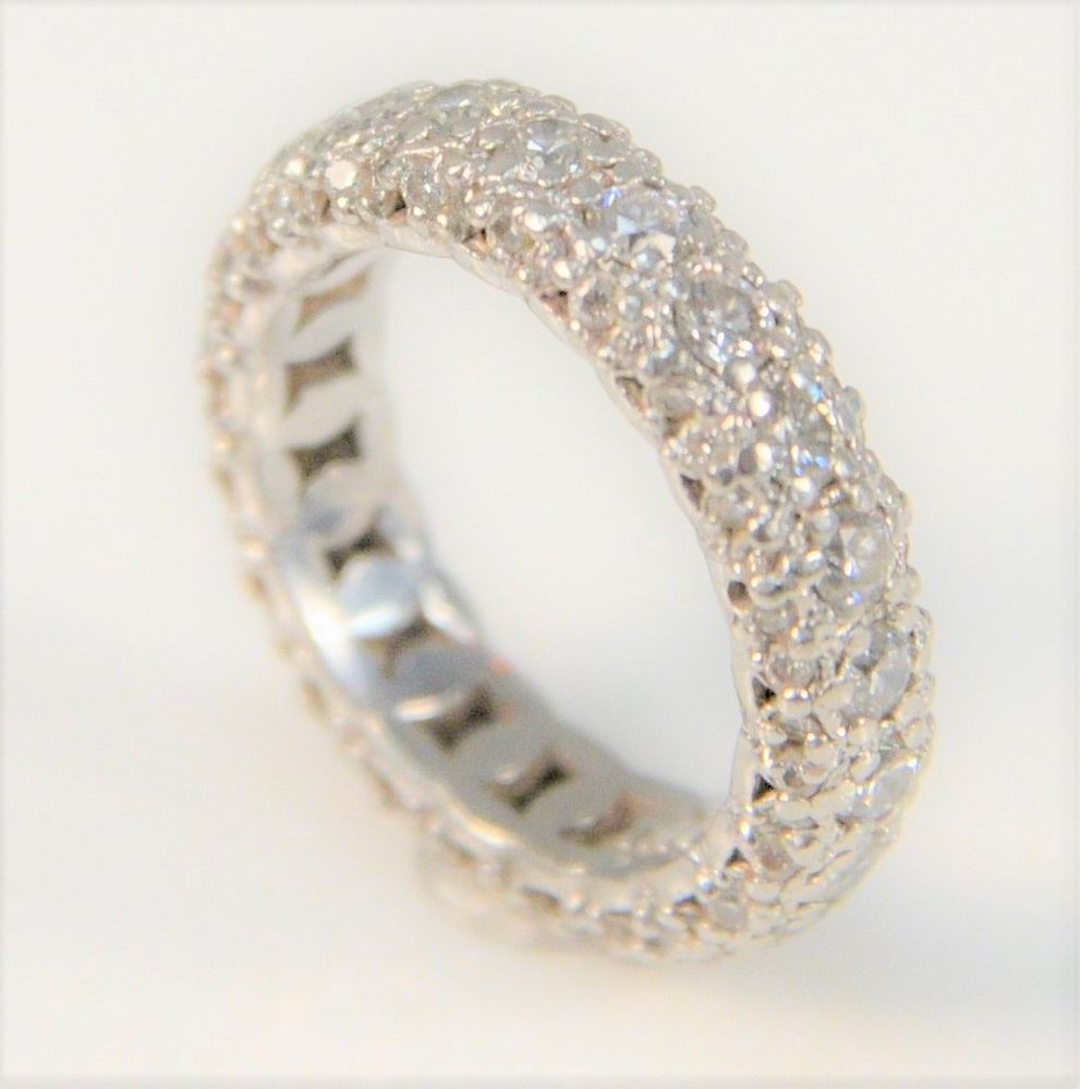 Appraisal: Platinum Tacori Band encrusted with carat pave set round brilliant