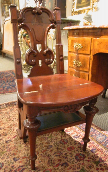 Appraisal: Victorian Mahogany Metamorphic Library Chair c rectangular backrest with fluted