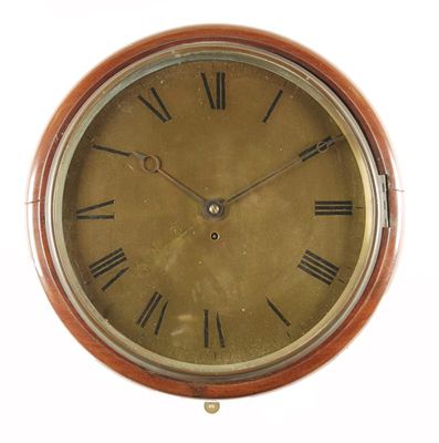 Appraisal: A th century mahogany wall clock with a single fusee