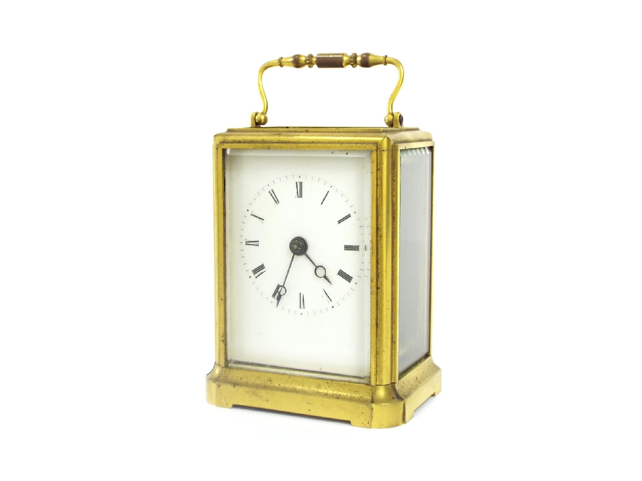 Appraisal: Carriage clock timepiece within a gilded brass case high