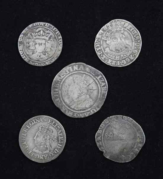 Appraisal: Five th century coins Henry VI groat Henry VIII groat