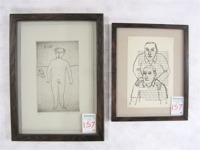 Appraisal: JAY STEENSMA LITHOGRAPH AND PATRICK LONG INK DRAWING Jay Steensma