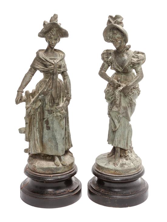 Appraisal: Sale Lot A Pair of Continental Glass Metal Figures each