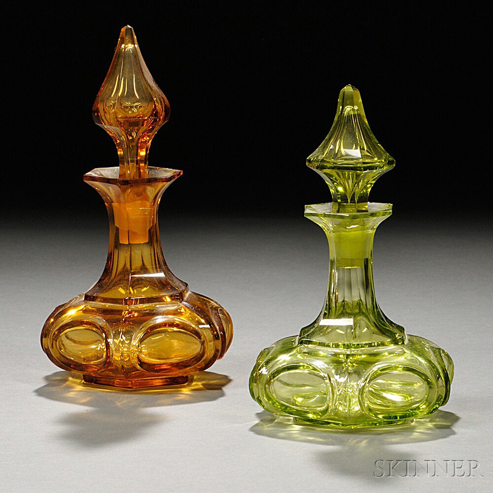 Appraisal: Two Pressed Glass Colognes each probably mid to late th