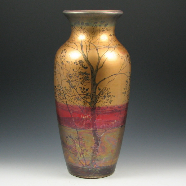 Appraisal: Weller LaSa Scenic Vase Tall Weller LaSa scenic vase in