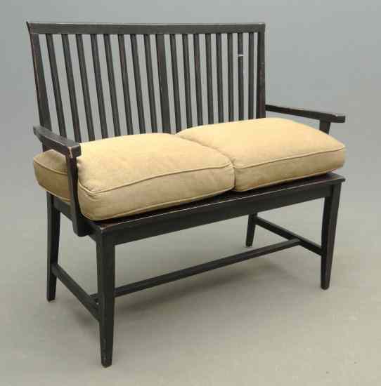 Appraisal: Contemporary settee with two cushions '' W