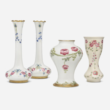 Appraisal: William Moorcroft for James Macintyre Co Vases with rose garlands