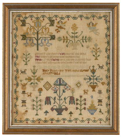 Appraisal: Needlework sampler mary puttey her work aged years april