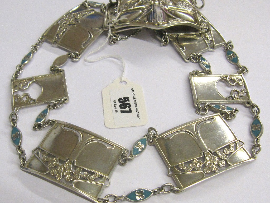 Appraisal: KATE HARRIS for William Hutton Sons Art Nouveau silver belt