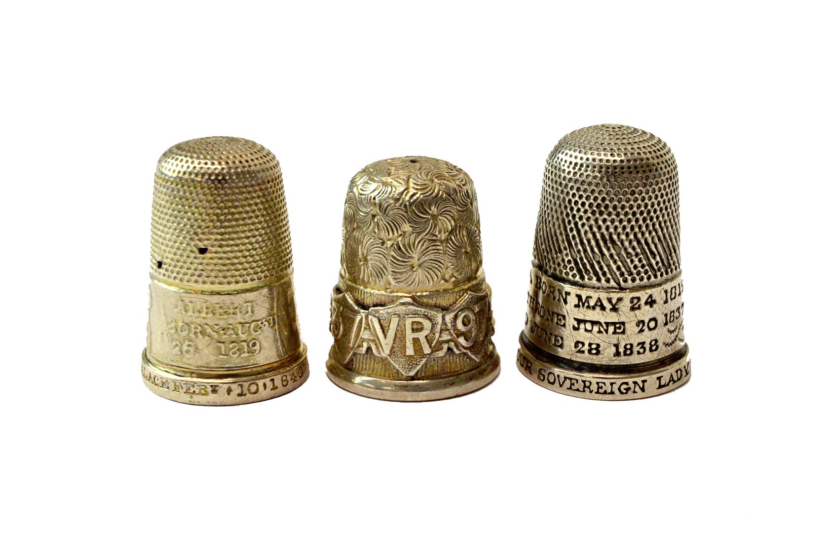 Appraisal: A rare early Victorian silver thimble made to commemorate the