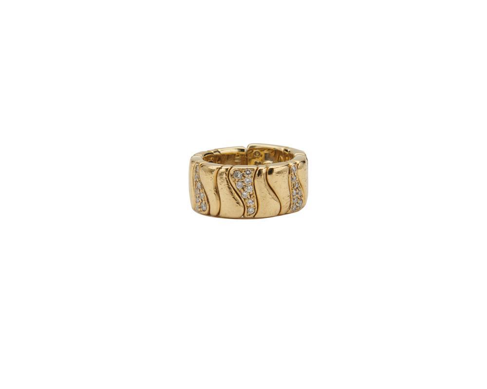 Appraisal: MARINA B K Gold and Diamond Ring comprising wave-form links