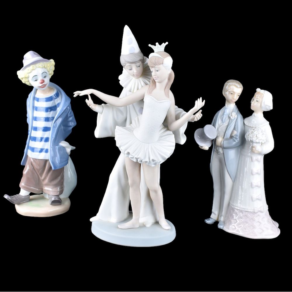 Appraisal: Three Lladro Figurines Three Lladro Porcelain Figurines Each signed and