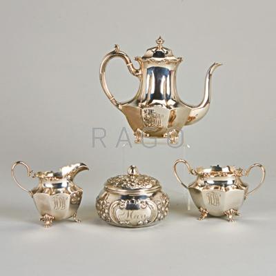 Appraisal: AMERICAN STERLING ca Three piece tete-a-tete set by Knowles Co