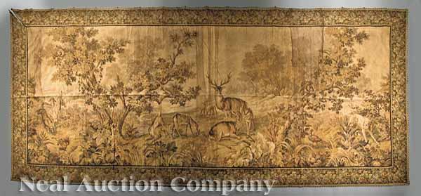 Appraisal: A Large Scenic Tapestry of a Hunt Scene c depicting