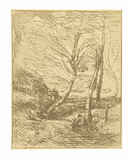 Appraisal: JEAN-BAPTISTE-CAMILLE COROT L'Artiste en Italie Clich -verre x mm x