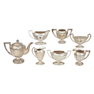 Appraisal: SILVER HOLLOWWARE Seven Gorham creamer and sugar an International creamer