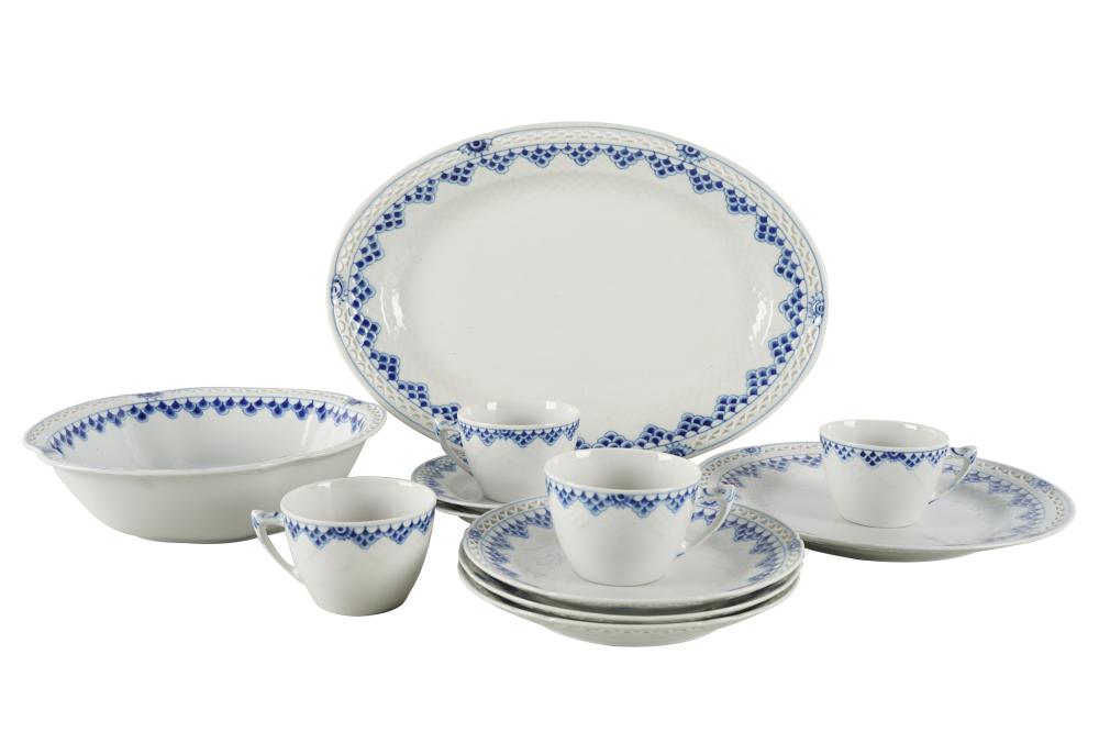 Appraisal: COLLECTION OF BING GRONDAHL BLUE WHITE DISHEScomprising five dinner plates