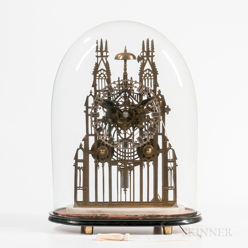 Appraisal: English Gothic or Cathedral-form Fusee Skeleton Clock English Gothic or