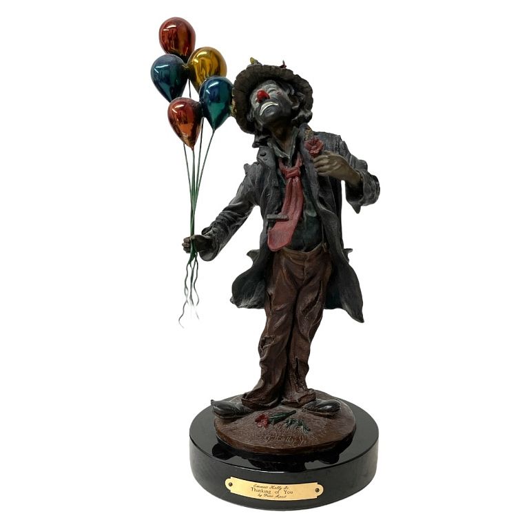 Appraisal: Emmett Kelly Jr Thinking Of You Bronze Sculpture Emmett Kelly