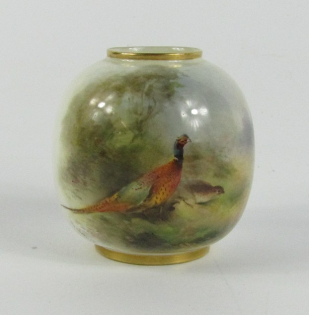 Appraisal: A Royal Worcester porcelain vase painted by James Stinton with