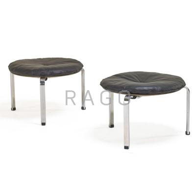 Appraisal: POUL KJAERHOLM - E KOLD CHRISTENSEN Pair of stools PK