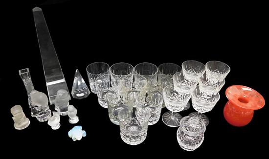 Appraisal: Assorted th C mostly clear cut frosted and art glassware