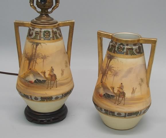 Appraisal: Both featuring camel and rider motif with gilt and raised