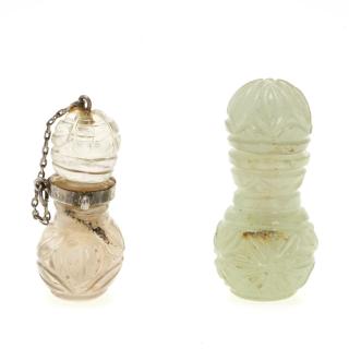 Appraisal: Antique Chinese jade and rock crystal perfumes Antique Chinese jade