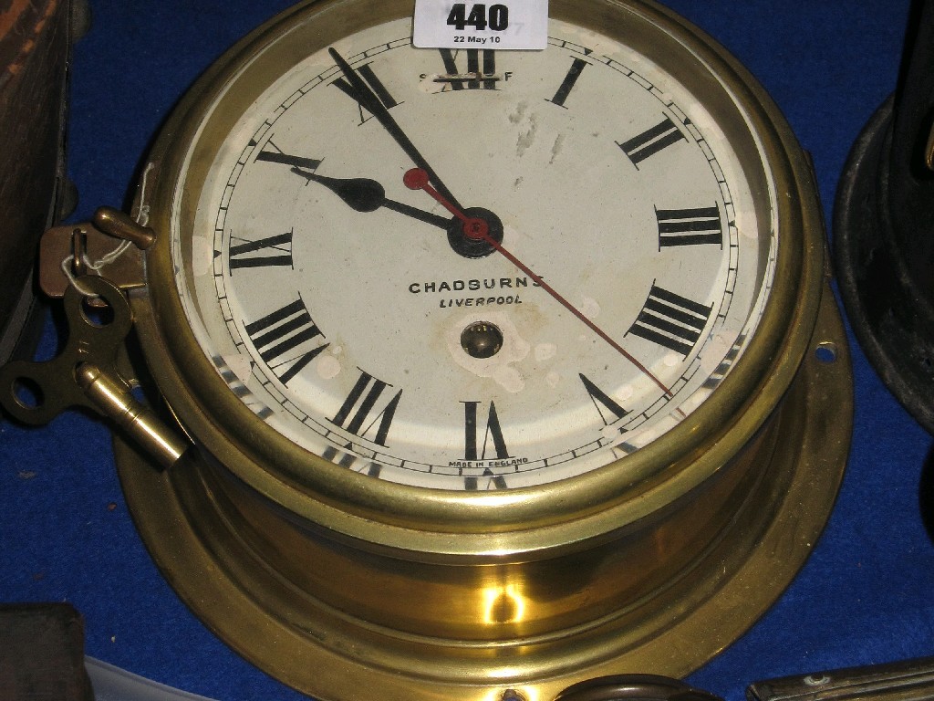 Appraisal: Ships brass cased clock