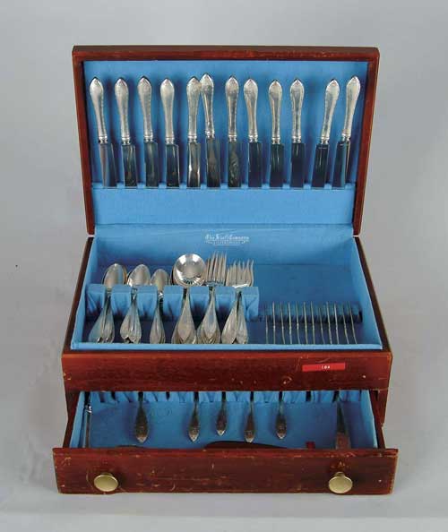 Appraisal: RARE -PIECE CASED STERLING FLATWARE SERVICE BY SCHOFIELD CO INC