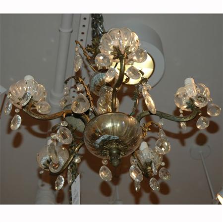 Appraisal: Rococo Style Gilt-Metal and Glass Five-Light Chandelier Estimate -