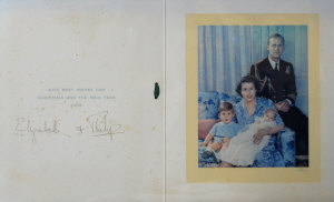 Appraisal: Queen Elizabeth II a portrait Christmas card of the Princess