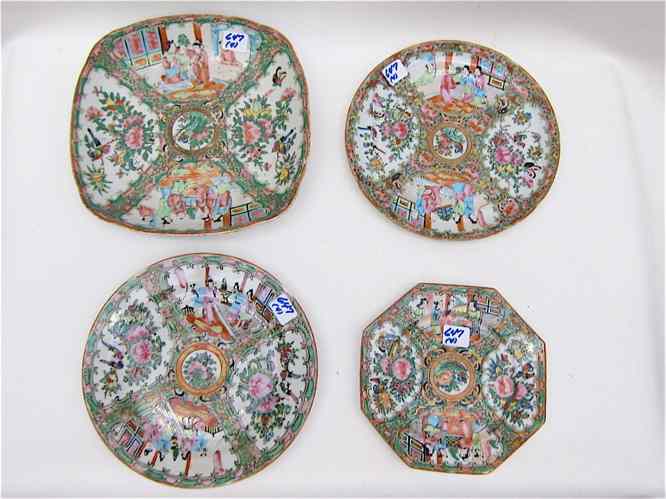 Appraisal: FOUR PIECES CHINESE ROSE MEDALLION PORCELAIN rectangular serving bowl ''