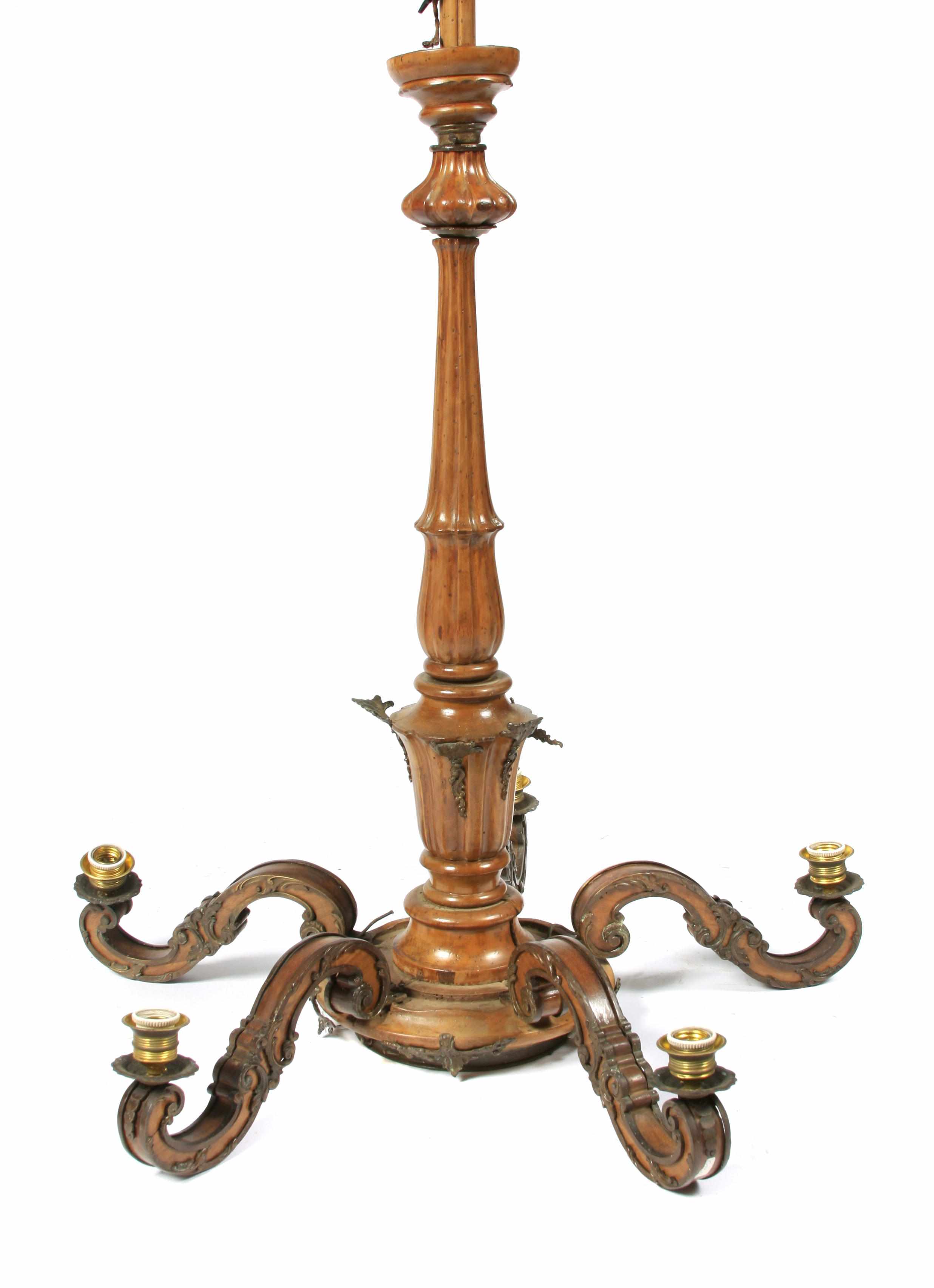 Appraisal: A Neoclassical style fruitwood chandelier height in