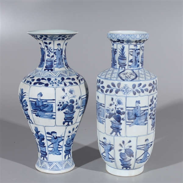 Appraisal: Two Chinese blue and white porcelain vases with allover designs