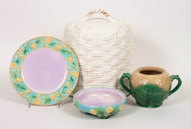 Appraisal: Four English majolica tableware articles late th century items include