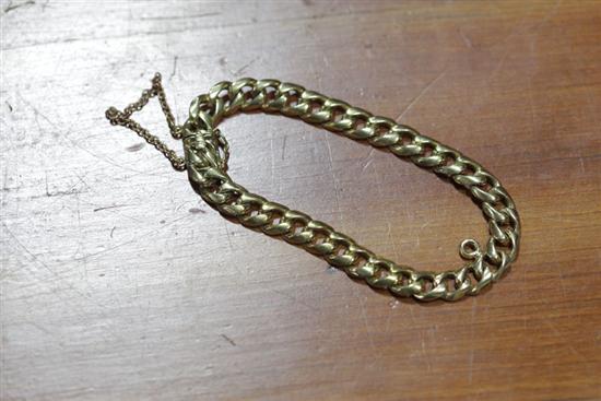 Appraisal: K GOLD LADIES BRACELET Heavy link form with safety chain