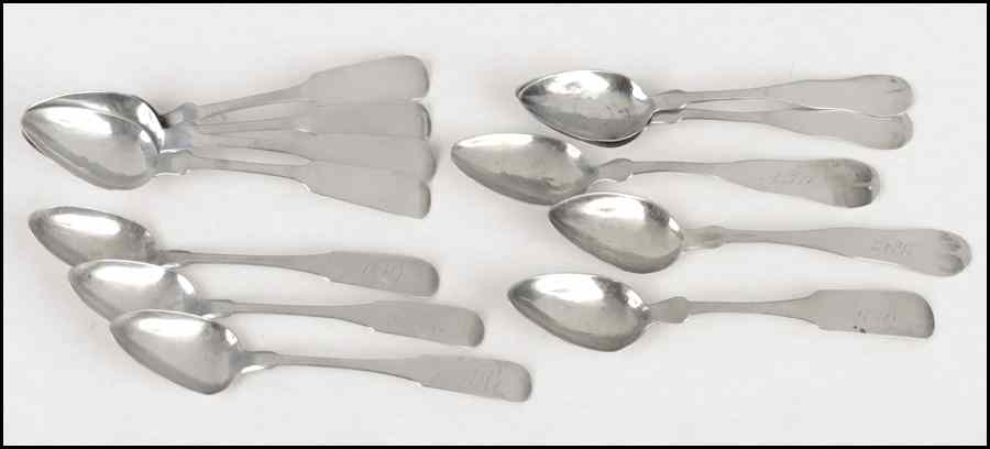 Appraisal: SET OF THREE C BREWER COIN SILVER SPOONS Together with