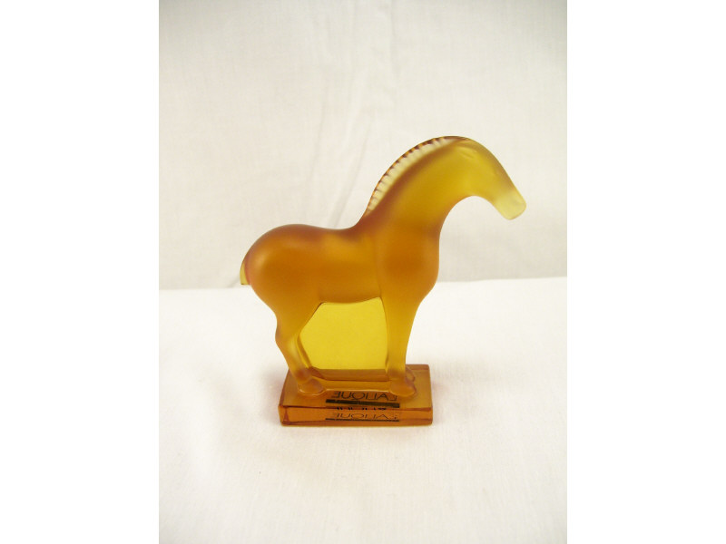 Appraisal: Lalique Crystal Horse Amber satin crystal horse Measures high Signed