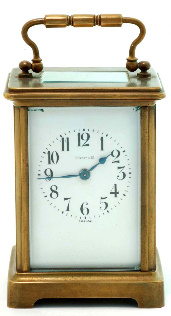 Appraisal: A Tiffany Co carriage clock Brass case with beveled glass