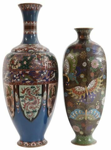 Appraisal: lot of Japanese cloisonne enamel vases both Meiji period -