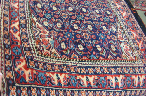 Appraisal: PERSIAN MAHAL HALL CARPET central medallion and surrounding Herati flower