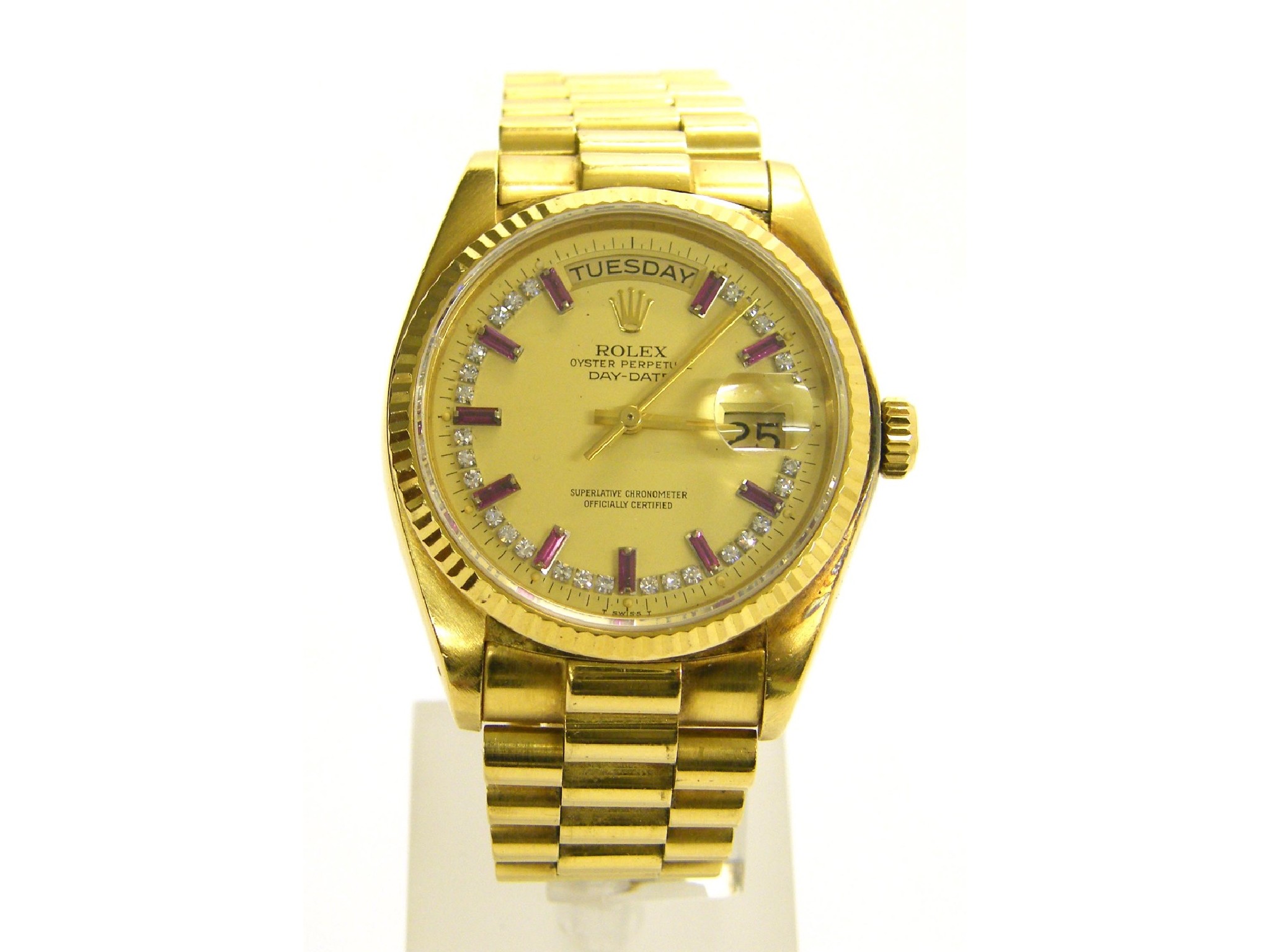 Appraisal: Rolex Oyster Perpetual Day-Date ct gentleman's bracelet watch ref ser