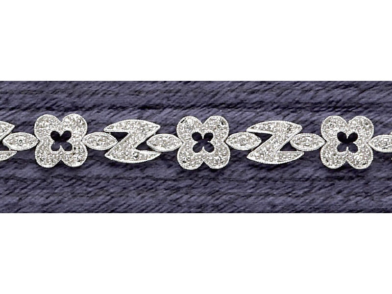 Appraisal: DIAMOND BRACELET k white gold diamond bracelet set with one