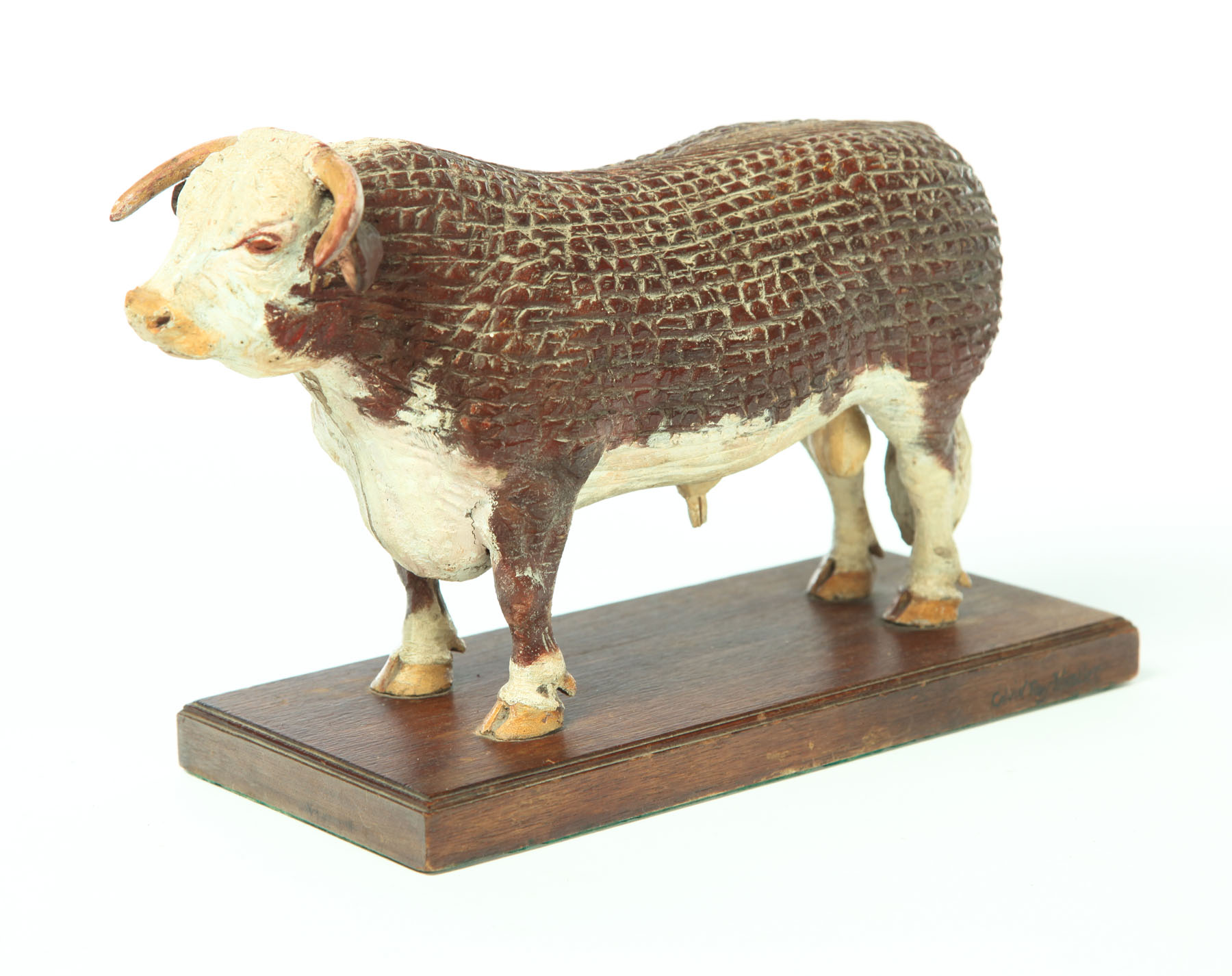 Appraisal: CARVED HEREFORD BULL BY CALVIN RAY KINSTLER AMERICAN MID TH