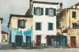 Appraisal: Ogden M Pleissner - European Street Scenesigned Pleissner lower rightwatercolor